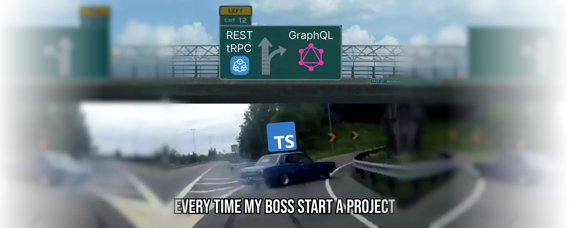 Meme about GraphQL vs REST API & tRPC